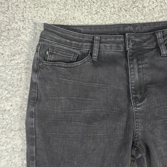 Judy Blue Jeans Womens 9/29 Black Slim Straight Raw Hem Stretch Distressed - Picture 3 of 13